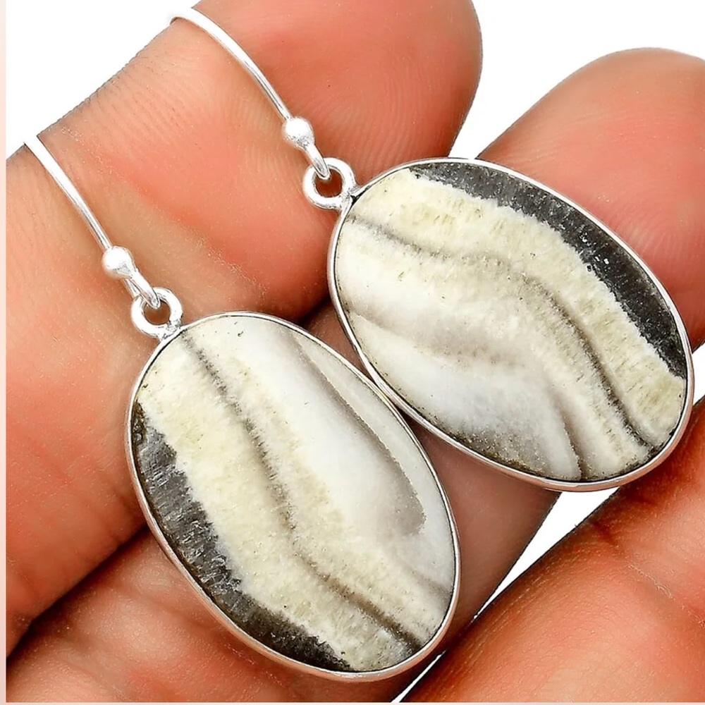 Genuine Prairie agate gemstone earrings - Picture 1 of 2